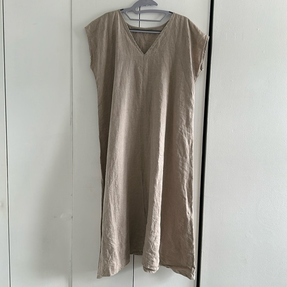 handmade Dresses & Skirts - Handmade 100% linen slip on tunic dress